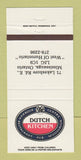 Matchbook Cover - Dutch Kitchen Pub Mississauga ON 30 Strike