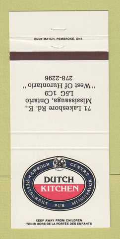 Matchbook Cover - Dutch Kitchen Pub Mississauga ON 30 Strike