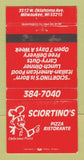 Matchbook Cover - Sciortino's Pizza Restaurant Milwaukee WI WEAR 30 Strike