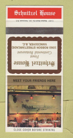 Matchbook Cover - Schnitzel House Vancouver BC 30 Strike