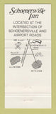 Matchbook Cover - Schoenersville Inn Allentown PA 30 Strike