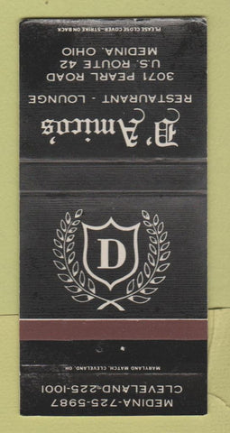 Matchbook Cover - D'Amico's Restaurant Medina OH WEAR 30 Strike