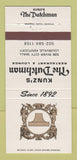 Matchbook Cover - Kunz's The Dutchman Louisville KY 30 Strike