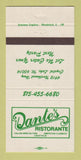 Matchbook Cover - Dante's Ristorante Crystal Lake IL 30 Strike