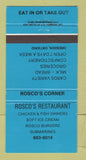 Matchbook Cover - Rosco's Restaurant Dresden ON 30 Strike