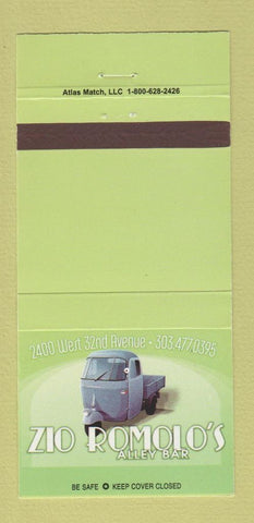 Matchbook Cover - Zio Romolo's Alley Bar Denver Colorado 30 Strike
