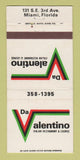 Matchbook Cover - Da Valentino Italian Restaurant Miami FL 30 Strike