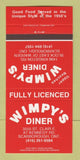 Matchbook Cover - Wimpy's Diner Scarborough ON 30 Strike