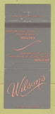 Matchbook Cover - Wilson's Restaurant New York City 30 Strike