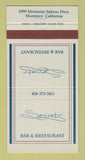 Matchbook Cover - Secrets Bar Restaurant Monterey CA 30 Strike