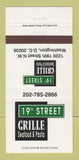 Matchbook Cover - 19th Street Grille Washington DC 30 Strike