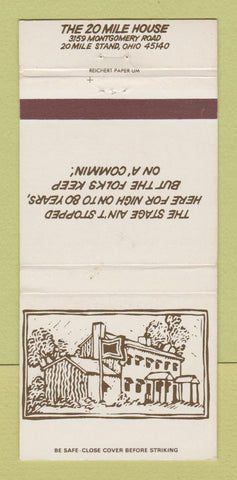 Matchbook Cover - 20 Mile House 20 Mile Stand OH 30 Strike