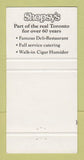 Matchbook Cover - Shopsy's Deli Toronto ON 30 Strike