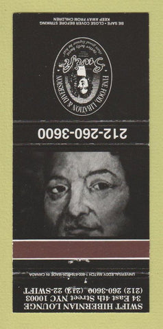 Matchbook Cover - Swift Hibernian Lounge New York City 30 Strike