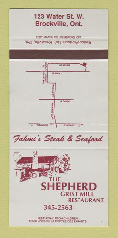 Matchbook Cover - Shepherd Grist Mill Restaurant Brockville ON 30 Strike