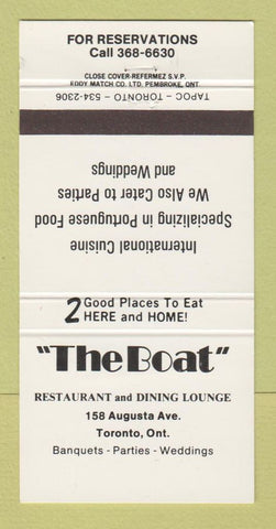 Matchbook Cover - The Boat Restaurant Toronto ON 30 Strike