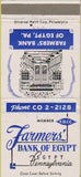 Matchbook Cover - Farmers Bank of Egypt PA 30 Strike