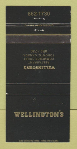 Matchbook Cover - Wellington's Restaurant Toronto ON 30 Strike