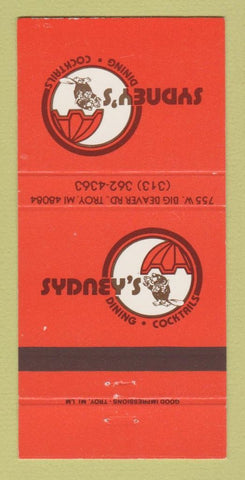 Matchbook Cover - Sydney's Restaurant Troy MI 30 Strike