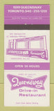 Matchbook Cover - Queensway Drive In Restaurant Toronto ON 30 Strike
