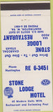 Matchbook Cover - Stone Lodge Restraurant Huntington WV 30 Strike