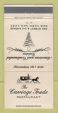 Matchbook Cover - Carriage Trade Restaurant New York City 30 Strike
