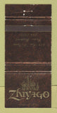 Matchbook Cover - Zyivago Restaurant Montrela QC 30 Strike