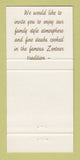 Matchbook Cover - Zentner's Daughter Steak House San Angelo TX 30 Strike