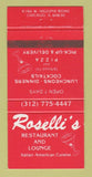 Matchbook Cover - Roselli's Restaurant Chicago IL Pizza 30 Strike