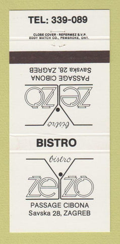 Matchbook Cover - Zezo Bistro Zagreb Croatia  30 Strike