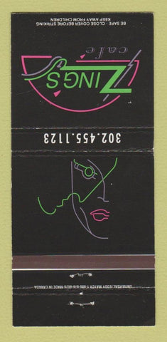 Matchbook Cover - Zing's Cafe Newark DE 30 Strike