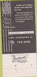 Matchbook Cover - Wait Ross Allanson Funeral Home Elgin IL 30 Strike