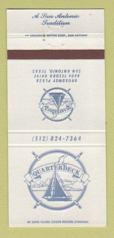 Matchbook Cover - Quarterdeck Restaurant San Antonio TX 30 Strike