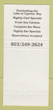 Matchbook Cover - Toby's Restaurant Little River SC 30 Strike