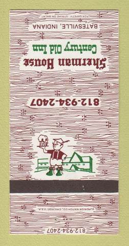 Matchbook Cover - Sherman House Century Old Inn Batesville IN 30 Strike