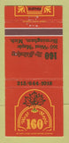 Matchbook Cover - West Maple 160 Birmingham MI 30 Strike