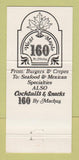 Matchbook Cover - West Maple 160 Birmingham MI 30 Strike