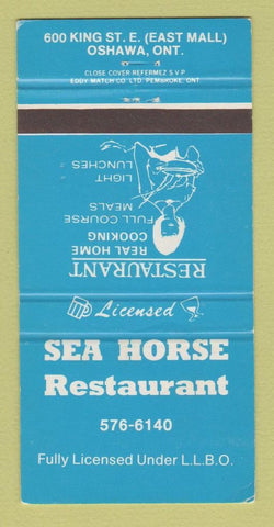 Matchbook Cover - Sea Horse Restaurant Oshawa ON 30 Strike