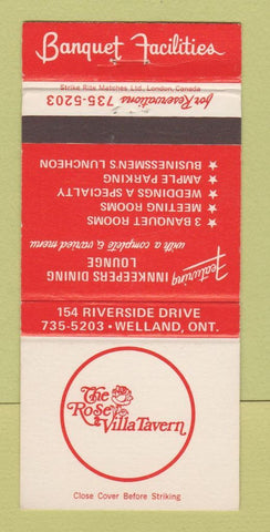 Matchbook Cover - Rose Villa Tavern Welland ON 30 Strike