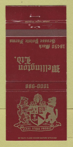 Matchbook Cover - Wellington Ltd Grosse Pointe Farms MI 30 Strike