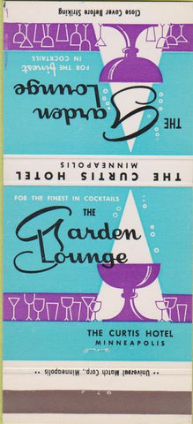 Matchbook Cover - The Garden Lounge Curtis Hotel Minneapolis MN 30 Strike