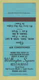 Matchbook Cover - Wellington Sqaure Restaurant Burlington ON 30 Strike