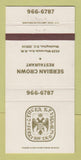 Matchbook Cover - Serbian Crown Restaurant Washington DC WEAR 30 Strike
