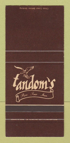 Matchbook Cover - Tandom's Pine Tree Inn Virginia Beach VA 30 Strike
