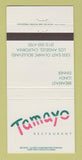 Matchbook Cover - Tamayo Restaurant Los Angeles CA 30 Strike