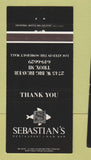 Matchbook Cover - Sebastian's Restaurant Troy MI 30 Strike