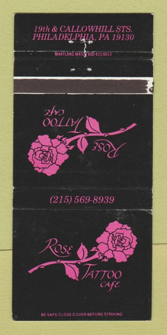 Matchbook Cover - Rose Tattoo Cafe Philadelphia PA WEAR 30 Strike