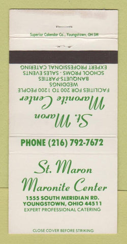 Matchbook Cover - St Maron Maronite Center Youngstown OH 30 Strike