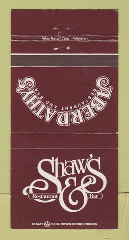 Matchbook Cover - Shaw's Restaurant Abernathy's Fort Worth TX 30 Strike