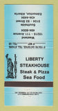 Matchbook Cover - Liberty Steak House Edmonton AB 30 Strike